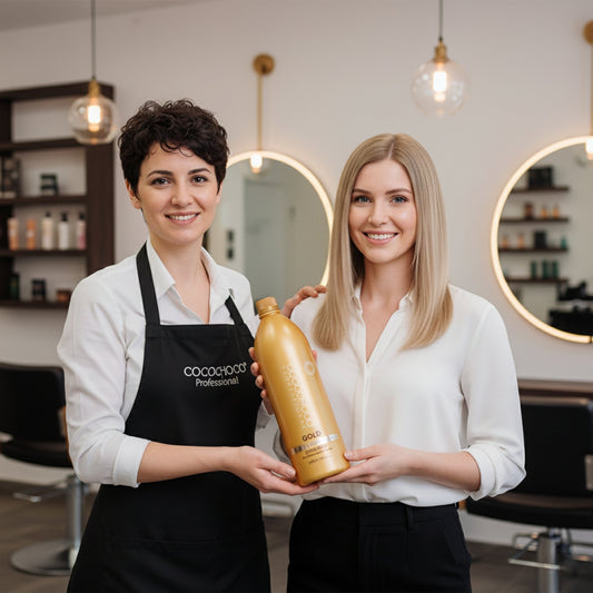 SÆT brasiliansk keratin Gold Hair Treatment 1000 ml & Clarifying Shampoo 1000 ml | COCOCHOCO®