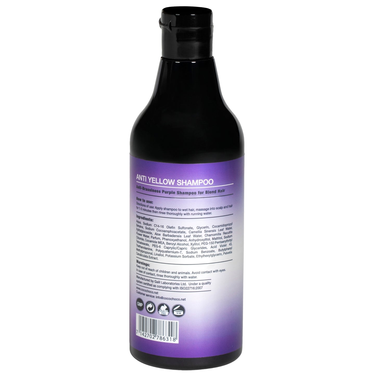 Anti-Yellow Sulphate Free Shampoo Silver Touch 500ml | COCOCHOCO®
