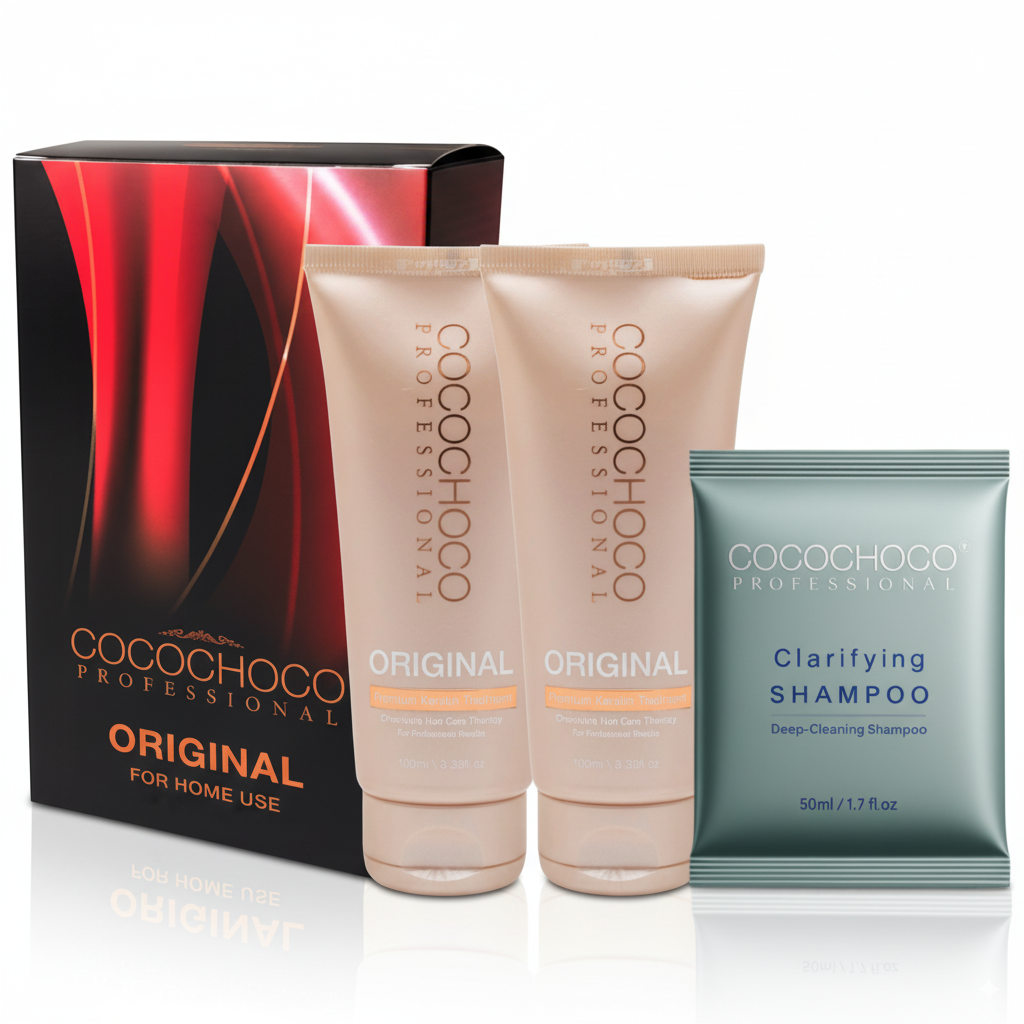 SÆT brasiliansk keratin original hårkur 200 ml + Clarifying Shampoo 50 ml | COCOCHOCO®