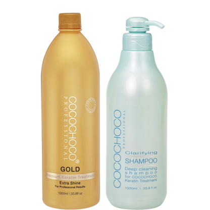 Guld keratin behandling 1000 ml & Clarifying Shampoo 1000 ml