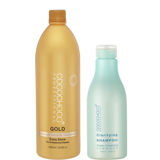 cocochoco Gold keratin behandling 1000 ml & Clarifying Shampoo 400 ml 