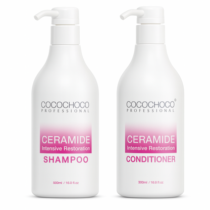 Sæt Intensive Ceramide Restoration free sulfate Shampoo & Conditioner 2x 500 ml | COCOCHOCO®