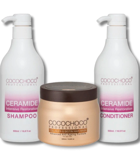 komplet sæt tør hår shampoo balsam maske