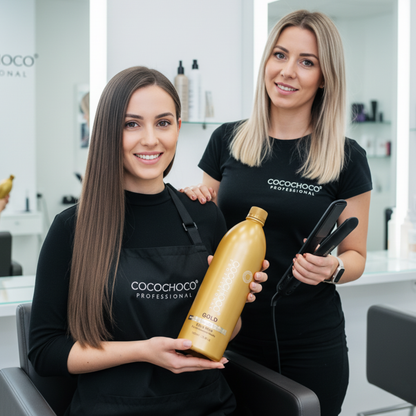SÆT brasiliansk keratin Gold Hair Treatment 1000 ml & Clarifying Shampoo 1000 ml | COCOCHOCO®