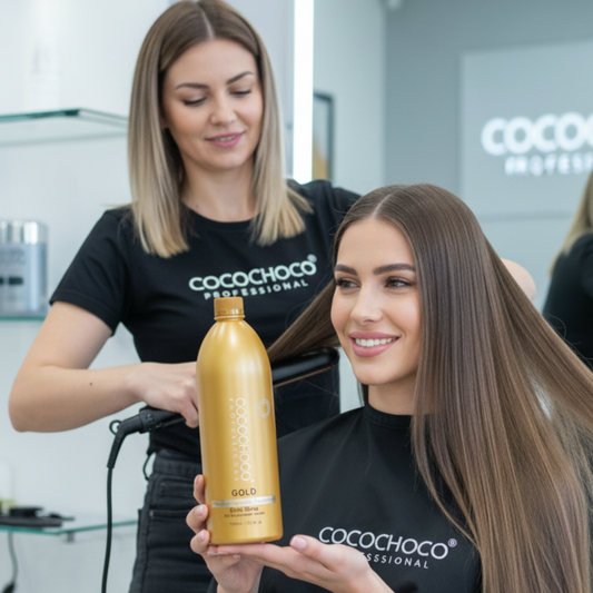 SÆT brasiliansk keratin Gold Hair Treatment 1000 ml & Clarifying Shampoo 400 ml | COCOCHOCO®