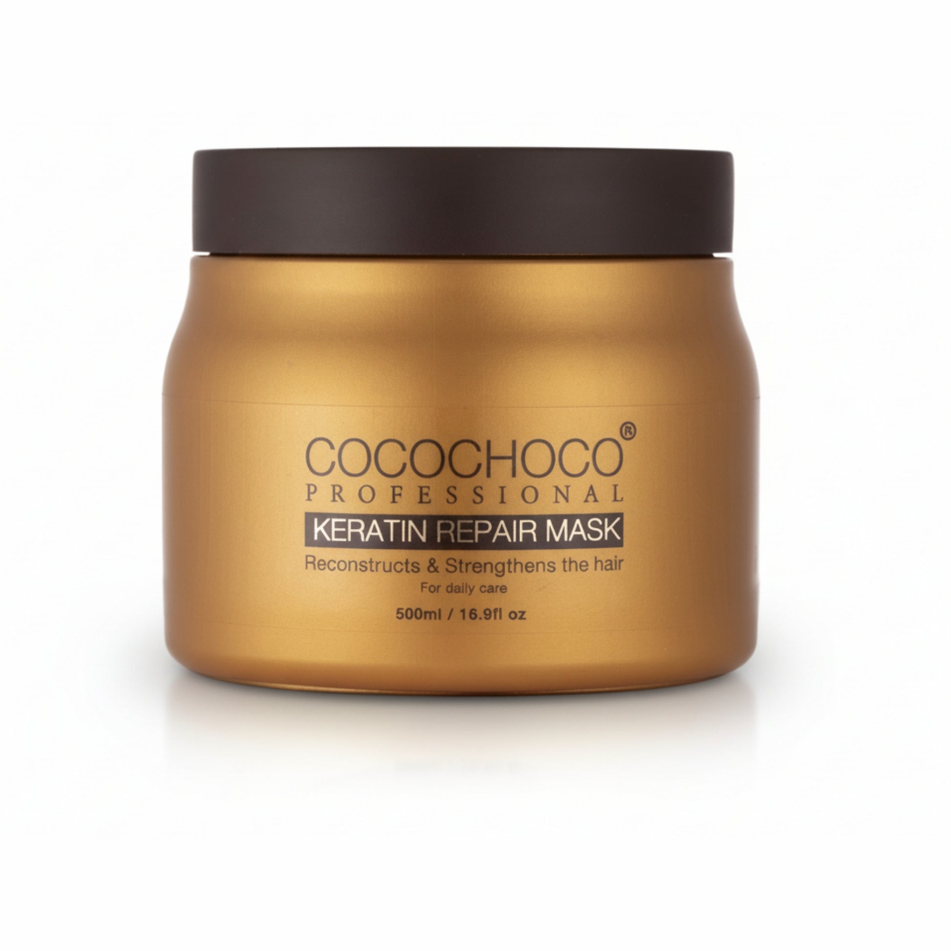 Cocochoco Professional Keratin Repair Mask krukke på en hvid baggrund